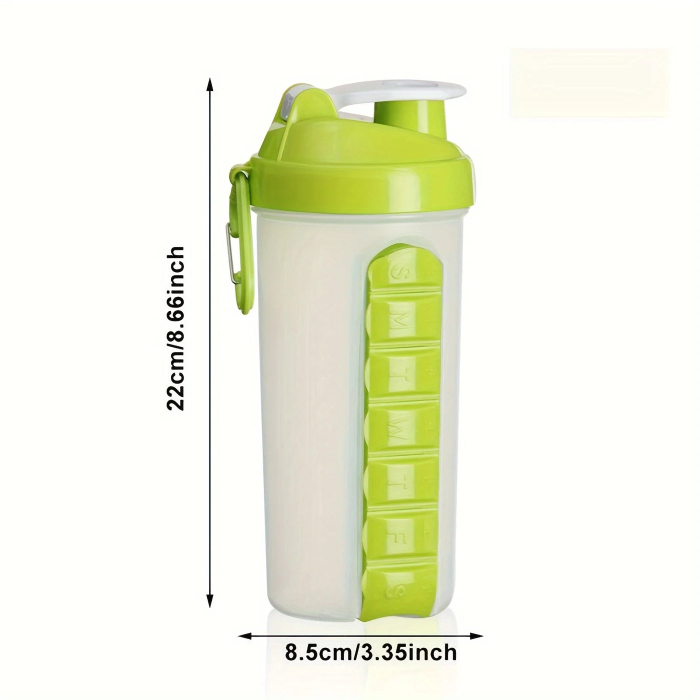 600ml 2-in-1 SmartWater Bottle with Medicine Case Leak Proof Sports Design Outdoor Adventures Fitness Travel Easy Carry Health