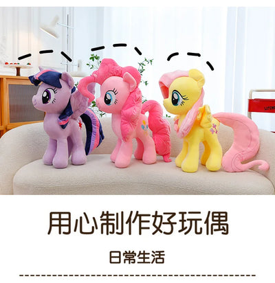 New My Little Pony Plush Doll Anime Twilight Sparkle Fluttershy Pinkie Pie Cartoon Soft Ornament Birthday Kawaii Toy Kid Gift