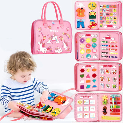 Montessori Toys Busy Board Sensory Activity Developing Board for Motor Skills,Learning Board for Toddlers  Christmas Gift