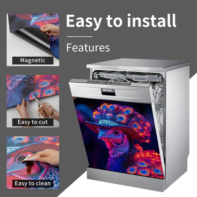 Easy-Clean Magnetic Dishwasher Door Cover - No Glue Needed, Perfect for Kitchen Decor & Stainless Steel Panels, 23.03x25.59 inch