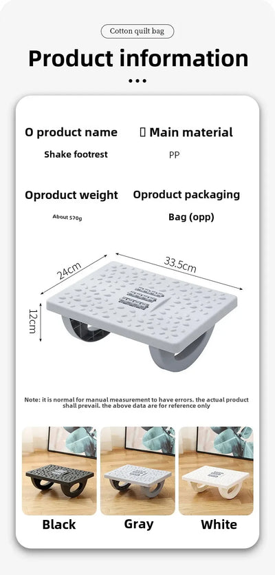 Ergonomic Office Foot Rest Stool Under Desk Adjustable Height Comfortable
