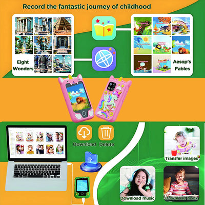 Kids Smart Educational Toys Musci Player Learning Selfie Toddler Phone Games for Children Age 3-12 Best Christmas Birthday Gifts