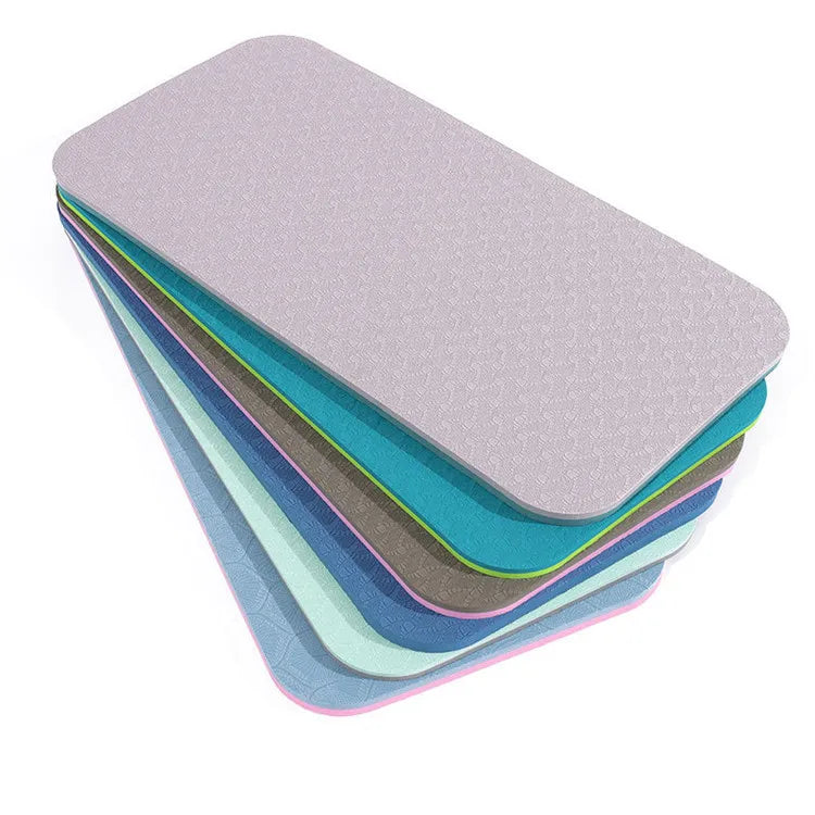 Yoga Mat Non-slip Sports TPE Fitness Mat 33cm Length Comfortable Rubber Mat Suitable for Sports Yoga and Pilates Gymnastics