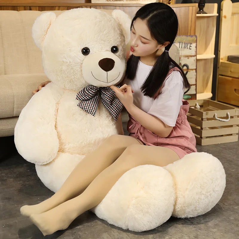 30cm Giant Teddy Bear with Bow - Soft Plush Cushion Pillow