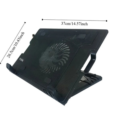 Adjustable Laptop Cooling Fan Pad Heat Dissipation Two USB Port Laptop Cooler Base Stand Portable 15.6 Inch