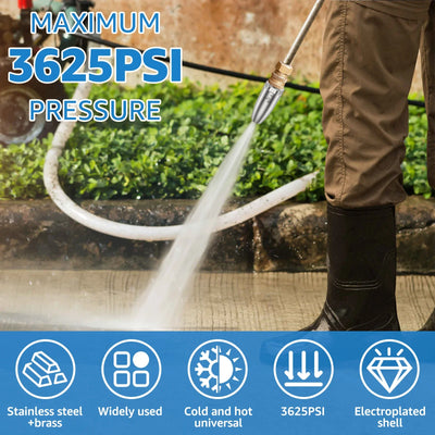 Car Wash Accessories Pressure Washer 3625 PSI Max Rotating 360 Pressure Washer Turbo Nozzle With 1/4 Quick Connect Rust Removing