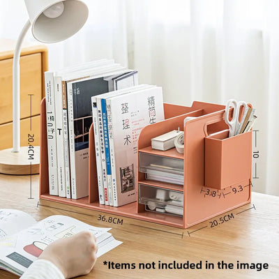 Office Desk Bookelf Desktop Organizer File Book Storage Box Rectangular Plastic Simptic Desktop Storage Box for Office
