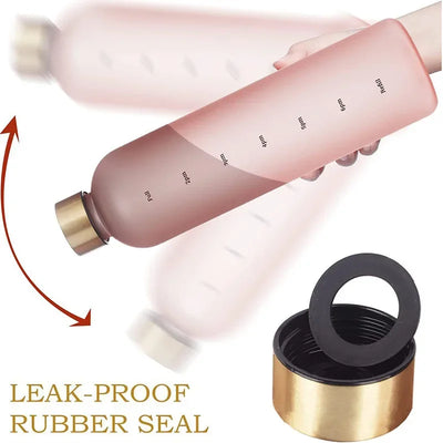Water bottle, inspirational water bottle with time mark, reusable water bottle, suitable for gym fitness workout travel