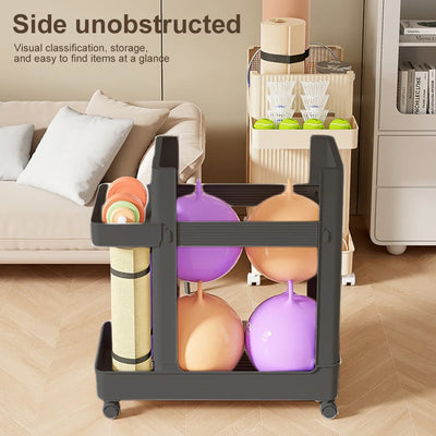 Gym Equipment Organizer Trolley with Wheels Sports Equipment