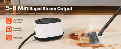 SucceBuy Steam Cleaner Multipurpose Powerful with 51oz Tank and Portable Handle for Grout Tile Floors Appliances Home&Car