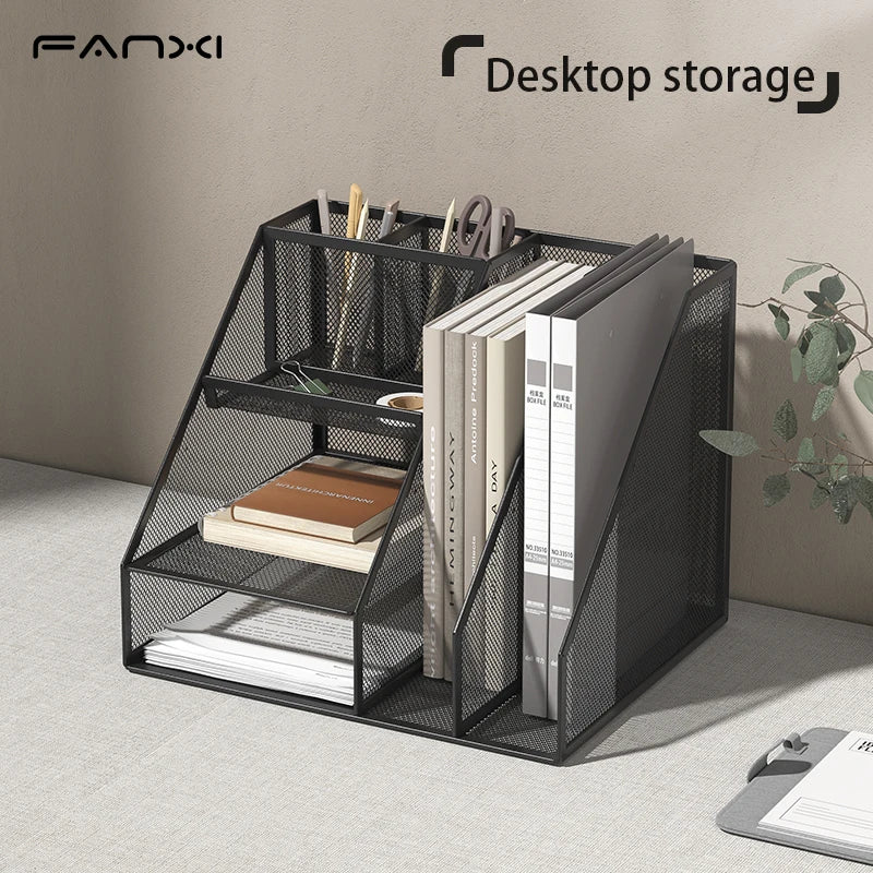 Desk Organizer, Office Supplies with 2 Paper Organizer