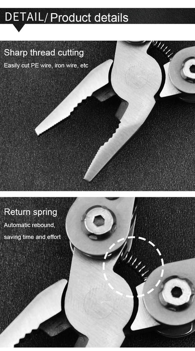 Multifunction Stainless Steel Multi-tool Pocket Knife Pliers Folding Pliers Mini Portable Folding Pliers Folding Blade Knife