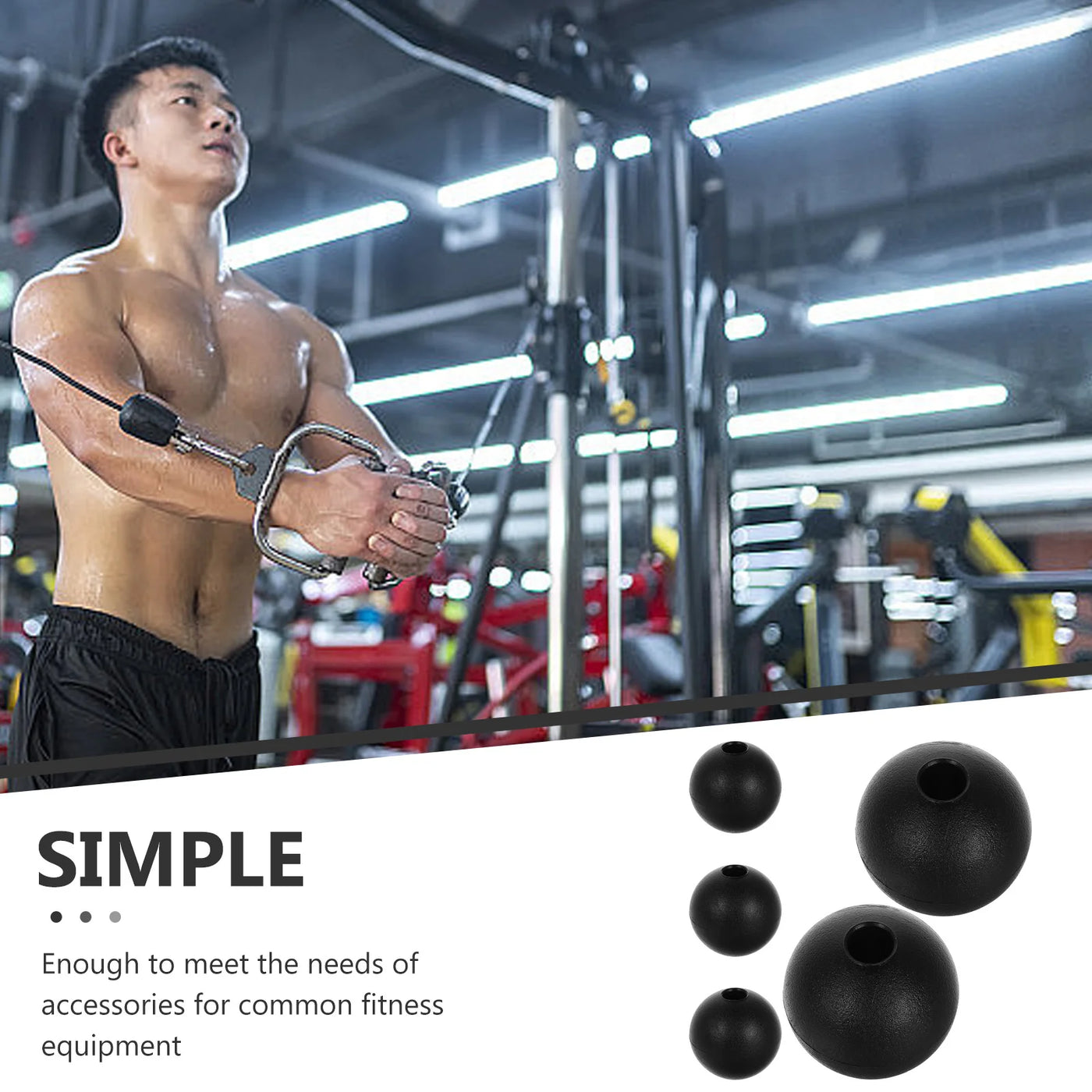 Cable Ball Stoppers - Steel Wire Rope Limiters for Home Gym (5-Pack)