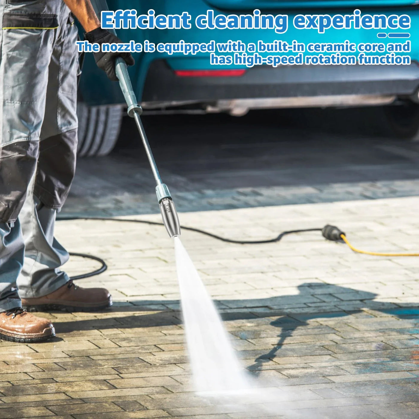 Car Wash Accessories Pressure Washer 3625 PSI Max Rotating 360 Pressure Washer Turbo Nozzle With 1/4 Quick Connect Rust Removing