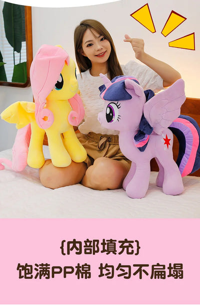 New My Little Pony Plush Doll Anime Twilight Sparkle Fluttershy Pinkie Pie Cartoon Soft Ornament Birthday Kawaii Toy Kid Gift