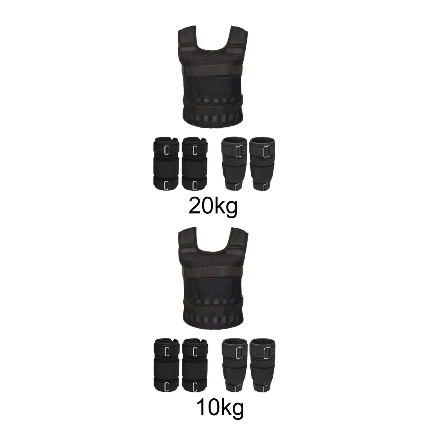 Weight Vest Sports Strength Training Running Breathable Muscle Building Versatile with Leg and Hand Straps Exercise Workout Gear