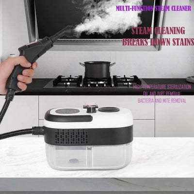 Steam cleaner, 3-level adjustable handle, 15-year heating element, 1.2-liter tank, portable steam cleaner for cleaning with 12 a