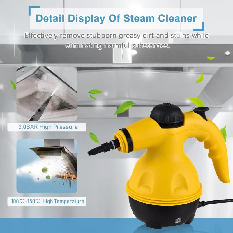 1050W Small Household Handheld Steam Cleaner for High Temperature And High Pressure Kitchen Oil Pollution Air Conditioning Clean