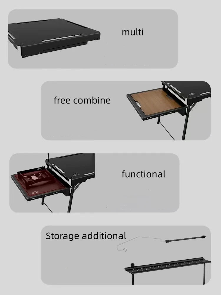 Aluminum Portable Camping Kitchen Table Modern Multi-Functional For Dining Warehouse Essential One-Stop Outdoor Solution