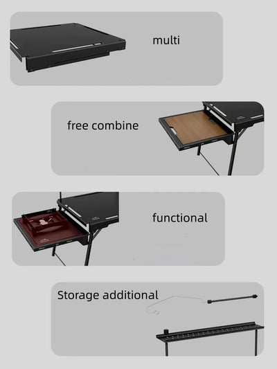 Aluminum Portable Camping Kitchen Table Modern Multi-Functional For Dining Warehouse Essential One-Stop Outdoor Solution