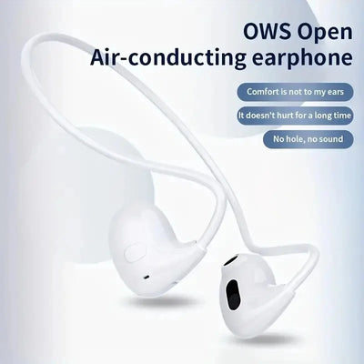 Open-Ear Bluetooth 5.3 Sport Headphone Wireless, Air Conduction Detachable Wireless Earphone For Workouts Built-in Mic For Music