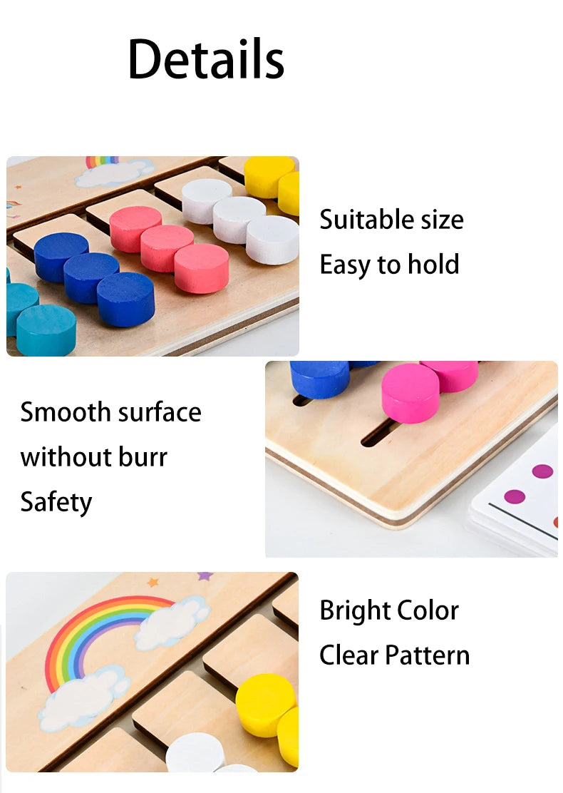 Montessori Learning Toys Mobile Color and Shape Puzzle,Matching Brain Teasers Logic Game Early Educational Wooden Toys for Kids