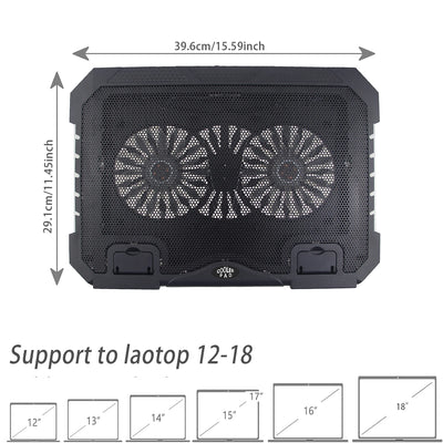 Laptop Cooling Pad,12"-17"Laptop Cooler,Gaming Laptop Cooling Stand, Wind Speed Adjustable, 2 USB Powered Laptop Fan Cooling Pad