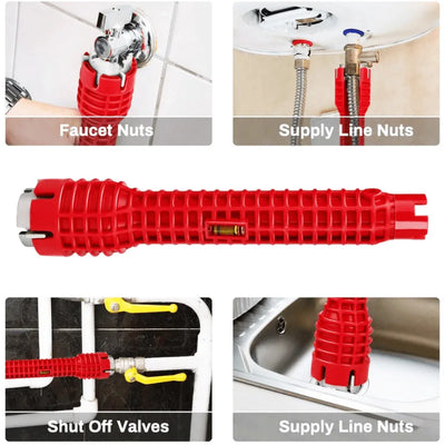 24/18/8 Multifunction Faucet and Sink Installer Tool Faucet Wrench Tool Plumbing Tool Water Pipe Spanner for Kitchen Bathroom