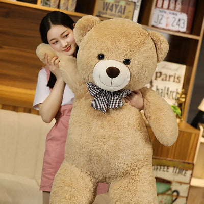 30cm Giant Teddy Bear with Bow - Soft Plush Cushion Pillow