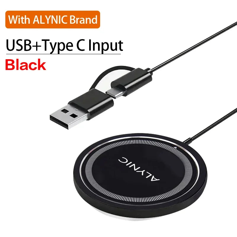 Magnetic Wireless Charger Pad Stand for iPhone 16 15 14 13 Pro Max Mini Airpods PD Macsafe Earphone Phone Fast Charging Station