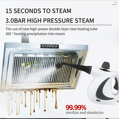 High-Pressure Steam Cleaner for Kitchen & Air Conditioner | 1050W Oil & Grease Removal, Disinfection, Home Use