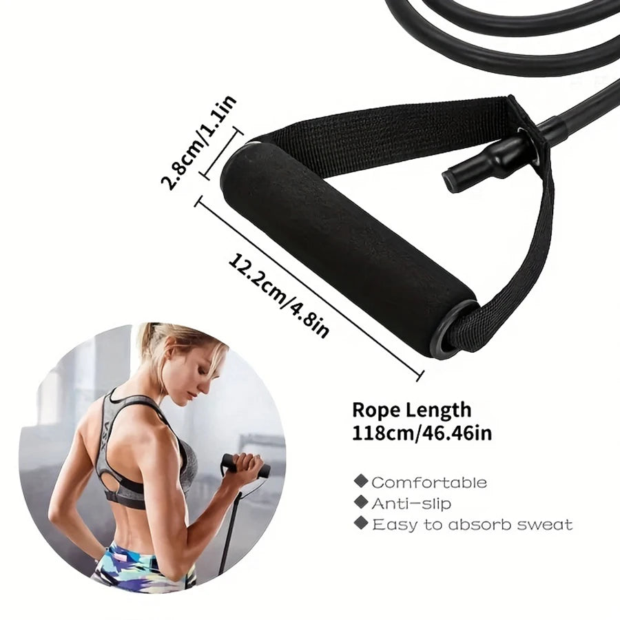 4-Level Resistance Band with Handles - Adjustable Strength Training Tube