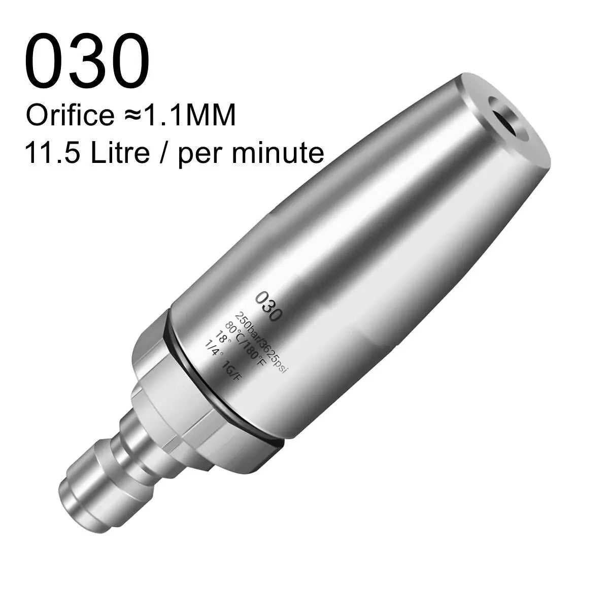 Turbo Nozzle for Pressure Washer Rotating for Hot and Cold Water With 1/4 Quick Connect Stainless Steel 3625 PSI