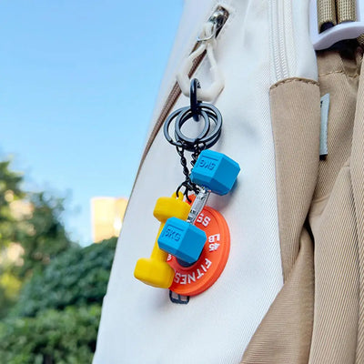 Gym Gifts DIY Barbell Keychain Gym Lovers PVC Charms Bags Keychain Kettlebell Dumbbell Pendant Keychain Jewelry Accessories