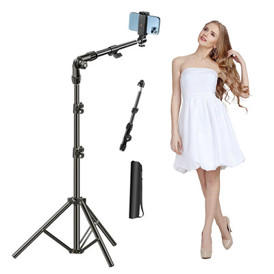 Phone Tripod Adjustable Horizontal Overhead Tripod Cell Phone Tripod Stand for Recording/Watching/Vlog