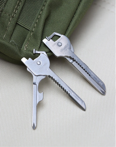 Outdoor multifunctional keychain multifunctional tool 6-in-1 folding mini knife hardware tool creativity
