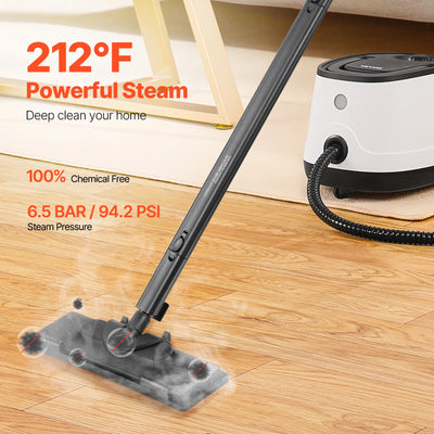 SucceBuy Steam Cleaner Multipurpose Powerful with 51oz Tank and Portable Handle for Grout Tile Floors Appliances Home&Car