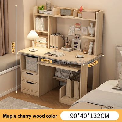 Modern Office All-in-One Desk with Storage Drawers and Shelf Home Gaming Writing Computer Table PC Gamer Desks Table for Bedroom