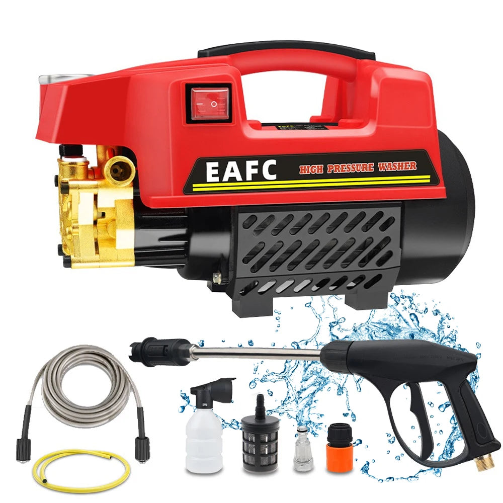 1000W 200BAR High Pressure Washer Household Cleaner Water Pressure Machine Water Gun Cleaning for Cars AC Units Home Windows