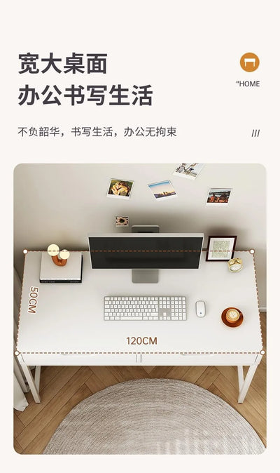 Home Computer Desk with Storage Shelves Modern Executive Study