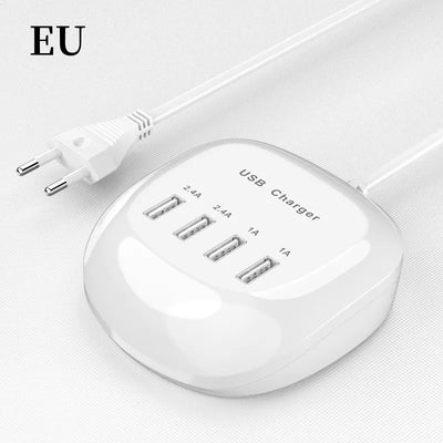 4/10-Ports USB Charging Station50W/10A Multi Port USB C Hub Charger for Cellphone Tablet Multiple Devices Extension Socket