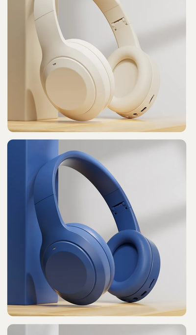 Over Ear HIFI Stereo Headsets Wireless Bluetooth Headphones Sports Gaming Earphones with HD Mic Support TF/AUX noise reduction