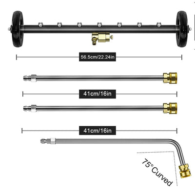 22 Inch Pressure Washer 1/4 Quick Connector Water Broom Under Car Chassis Floor Wash 4000 PSI Car Chassis High Pressure Washer