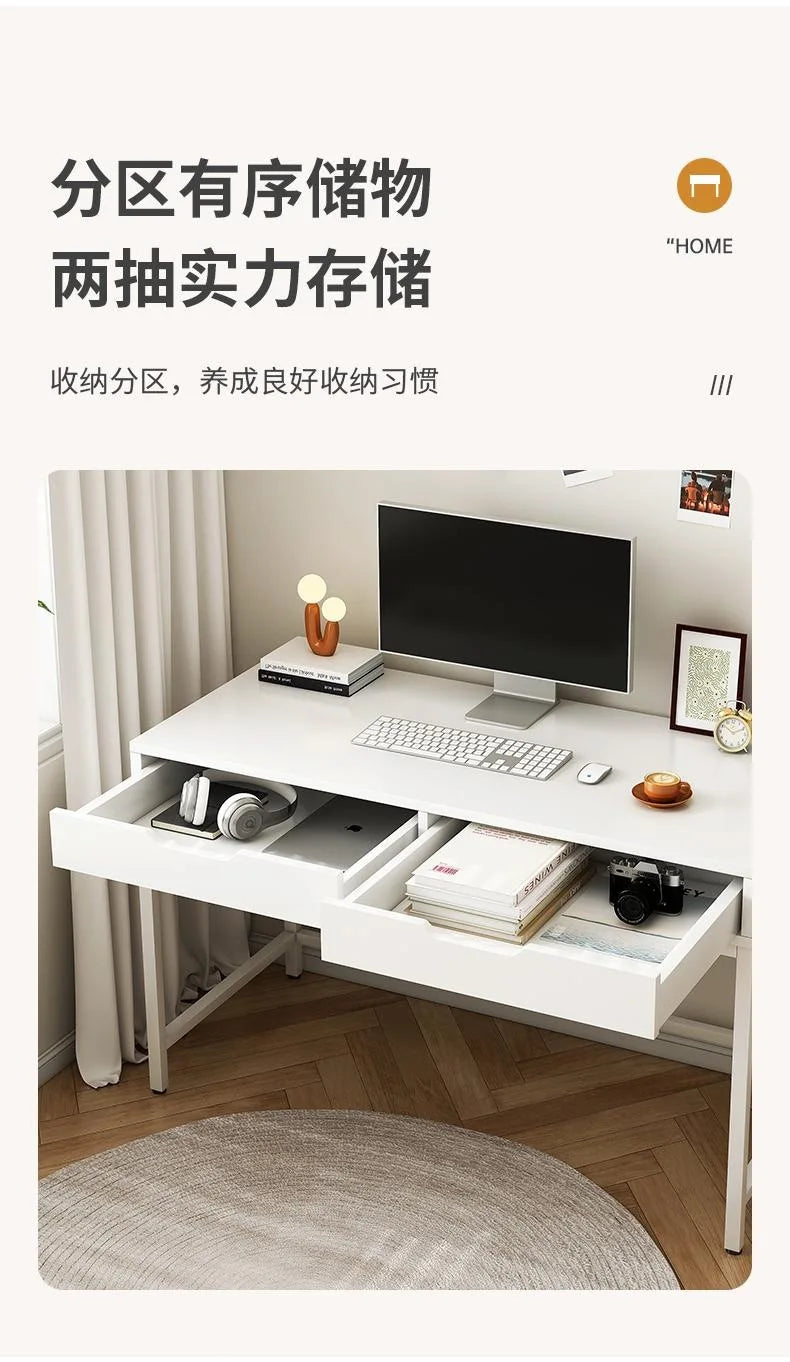 Home Computer Desk with Storage Shelves Modern Executive Study