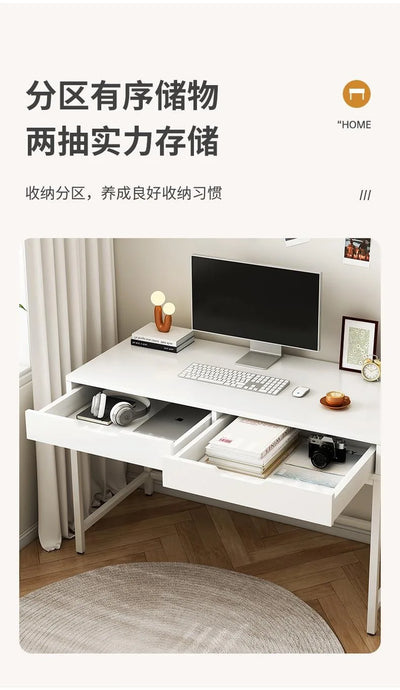 Home Computer Desk with Storage Shelves Modern Executive Study