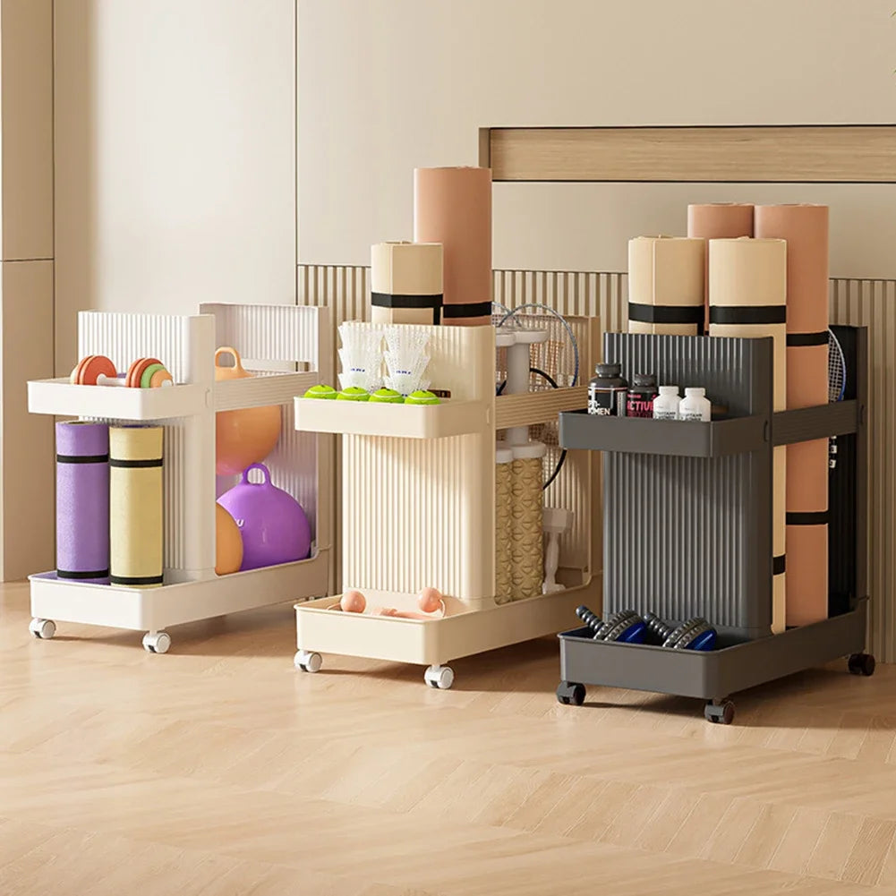 Gym Equipment Organizer Trolley with Wheels Sports Equipment