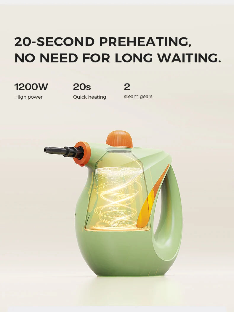 Pressurized Handheld Steam Cleaner for Home - Portable Multi-purpose High Pressure Deep Multi-surface Cleaning Steamer Machine