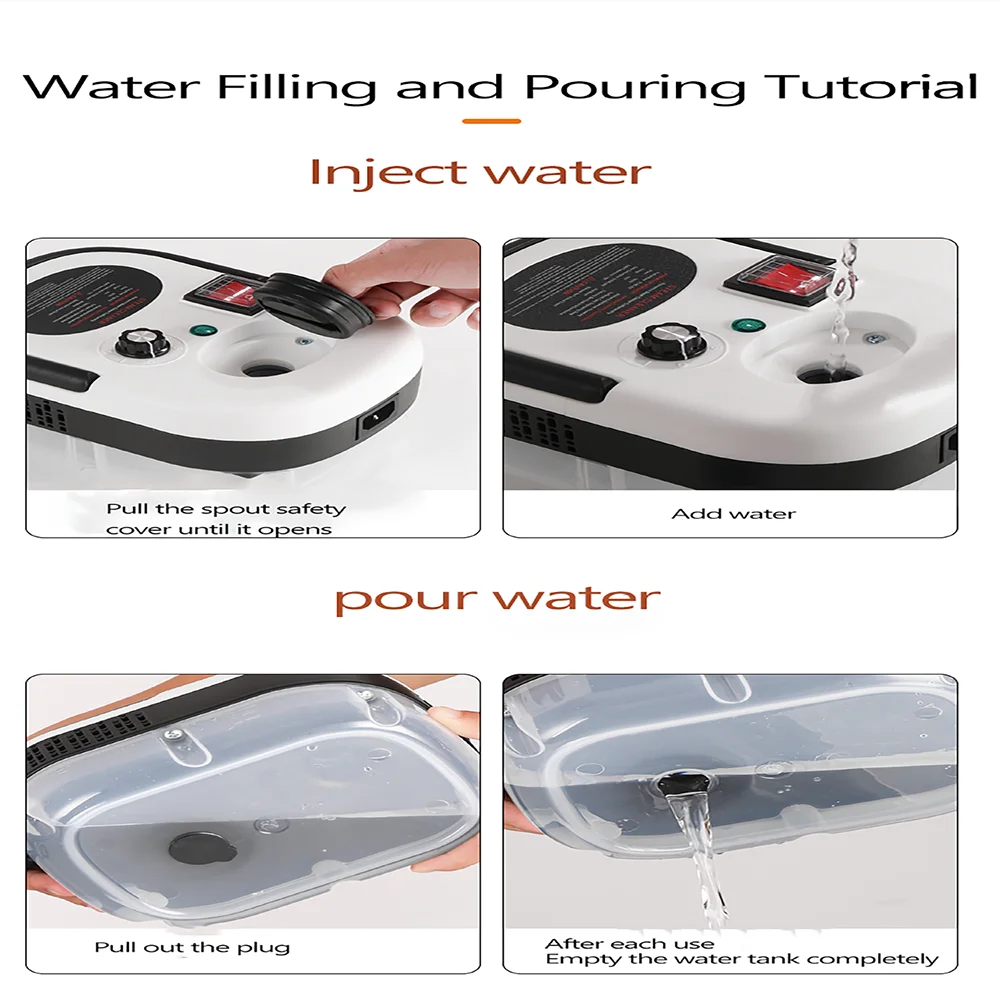 Steam cleaner, 3-level adjustable handle, 15-year heating element, 1.2-liter tank, portable steam cleaner for cleaning with 12 a