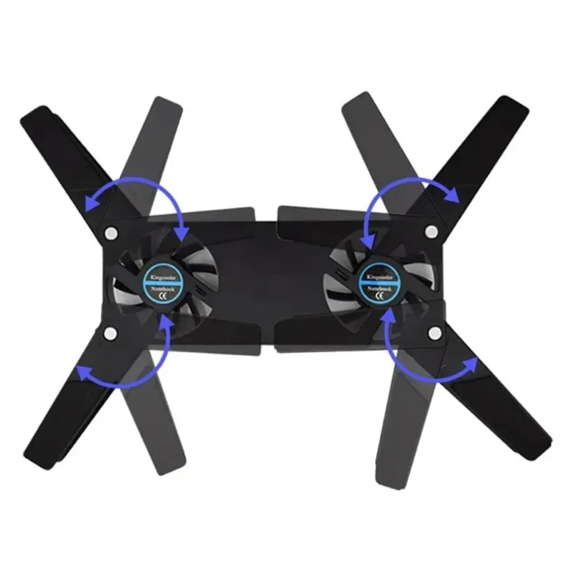 1PCS Air-cooling Laptop Cooler Laptop Cooling Pad USB Powered Cooling Dock Bracket Stand Dual Fan for PC Fan Gaming Accessory