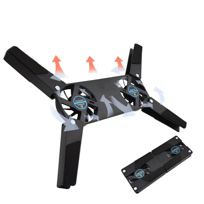 Laptop Cooling Pad Air-cooling Laptop Cooler USB Powered Cooling Dock Bracket 2 Fan for Notepad Universal 7 15" 1 Notebook Stand